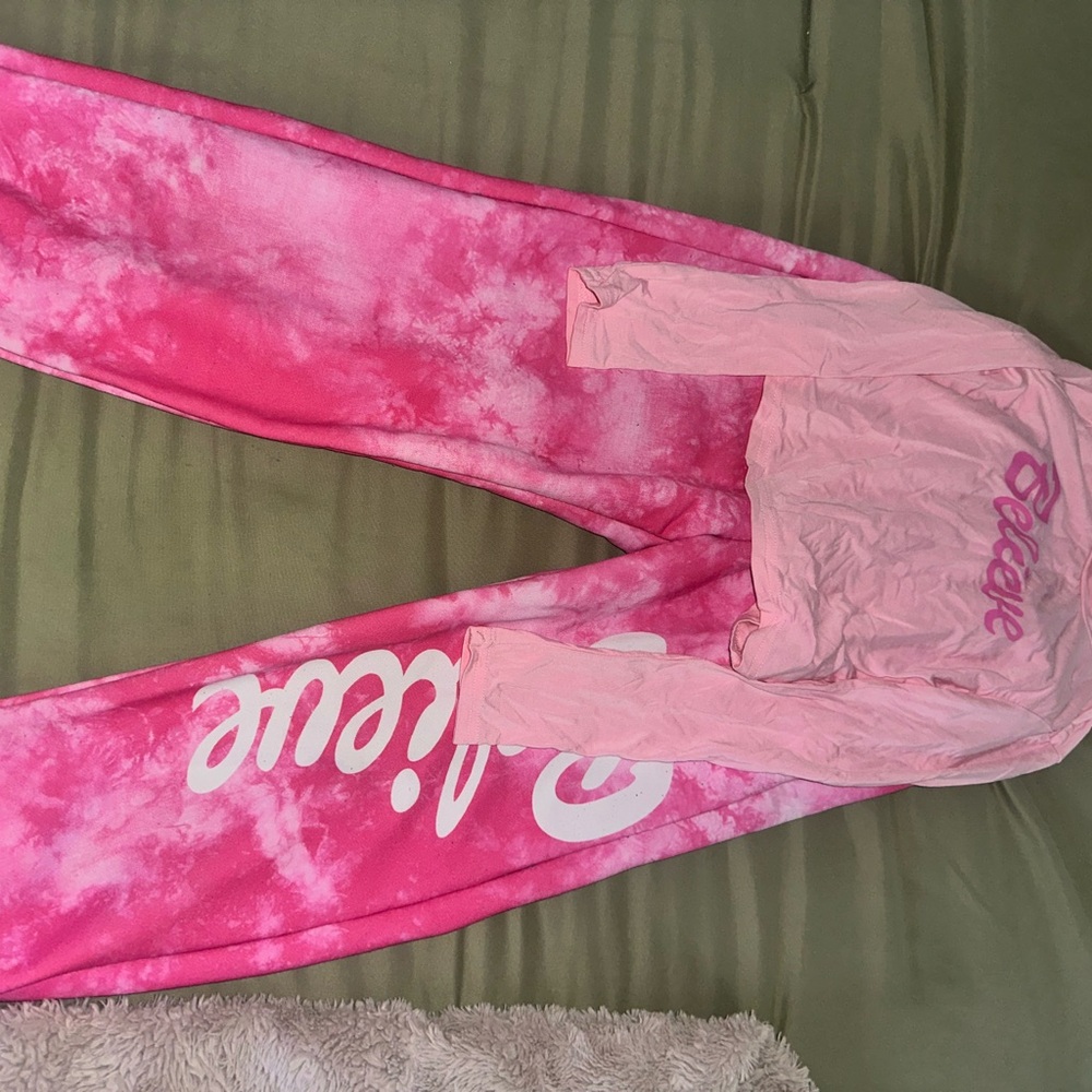 SHEIN Pink Tie-Dye Kids Matching Set